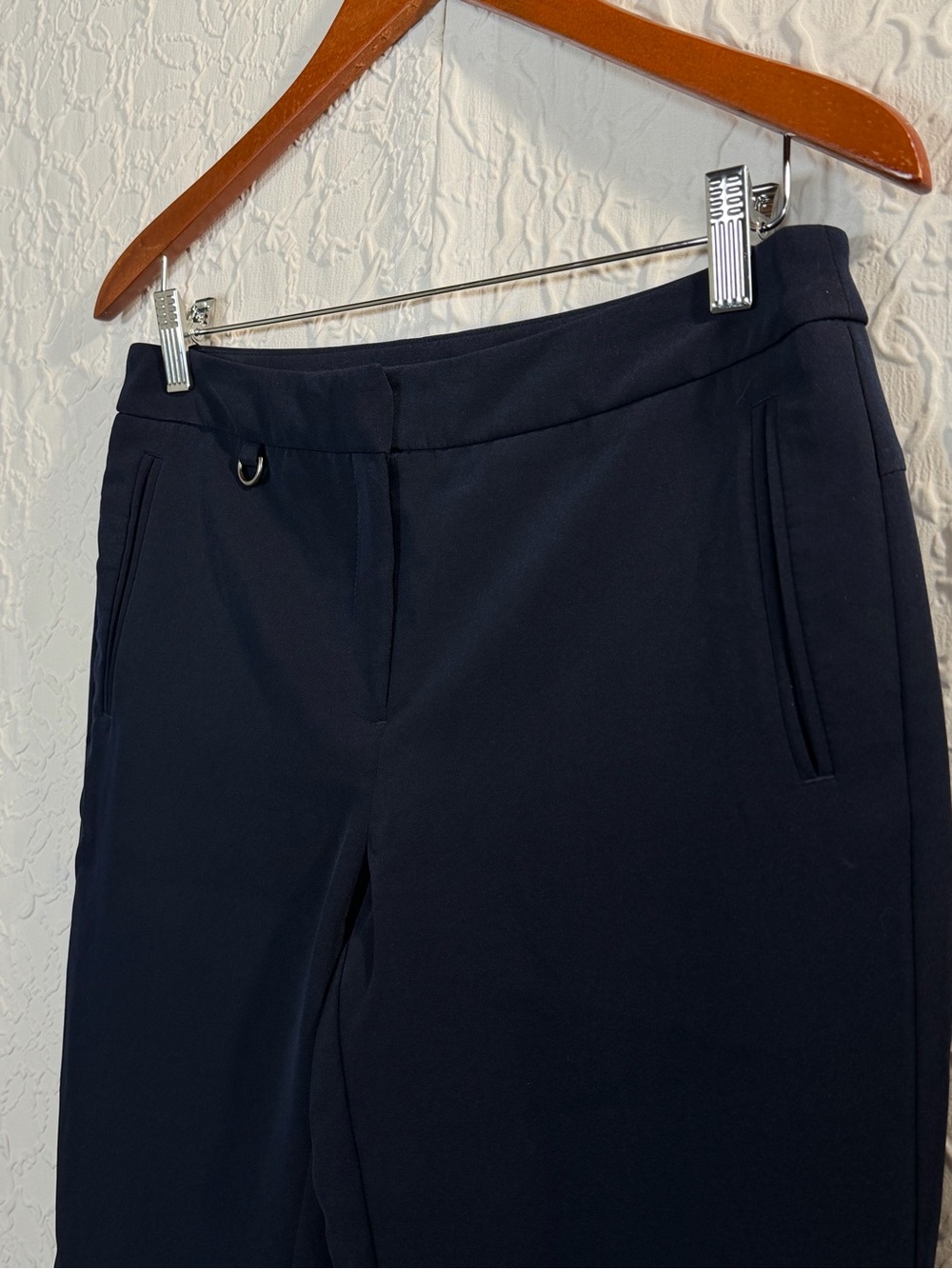 Adrianna Papell Navy D-Ring Slim Ankle Pants Stretch Trouser Navy Size 6 - Picture 10 of 12